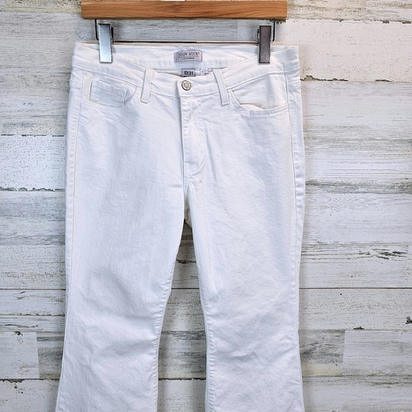 Judy Blue Cher Boho Bell Bottom White Jeans 31 Stretchy Spring Summer Comfort - Picture 7 of 15